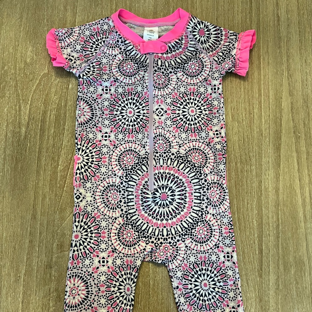 Tucker and Tate rash guard 1pc ruffle swimsuit-infant/toddler girl-sz 24 months